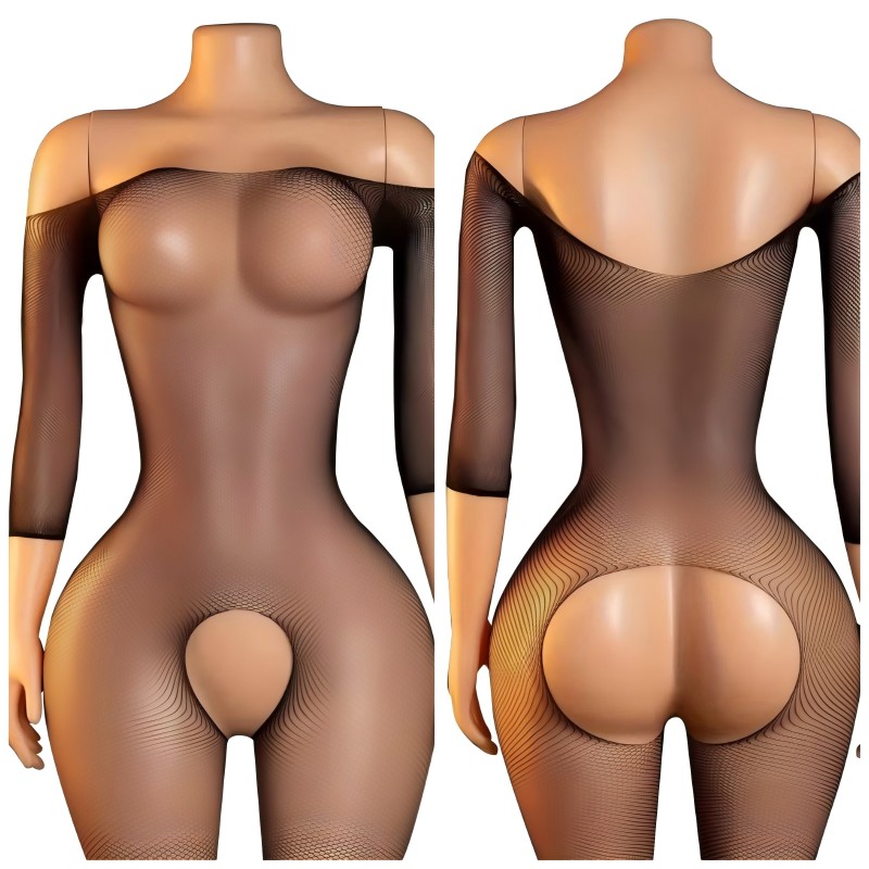 Bodystocking Fishnet - Sexy Netzstrumpfhose für Damen, Hochwertige Schwarze