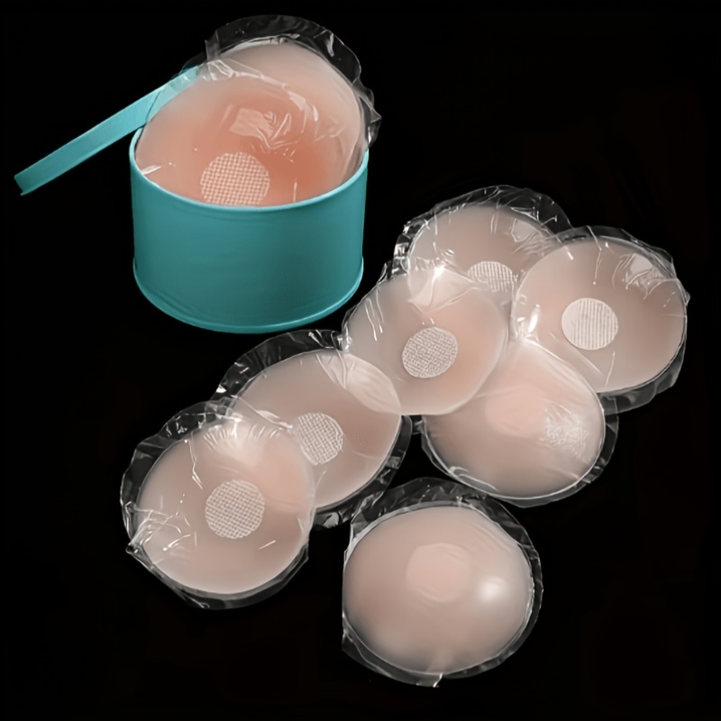 Silicone Bra Adhesive - 4-teiliges Set wiederverwendbare Silikon-Nippelabdeckungen, unsichtbare Klebepads