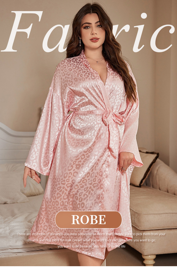 Robe Silk Women - Übergröße Bademantel Pyjama Damen Nachtwäsche Nachthemd