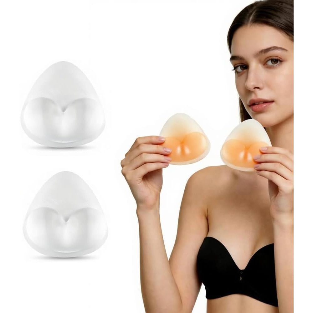 Push Up Bra Padded - Silikon-BH-Einlagen, dreieckige Push-up-Pads, wasserdicht für Badeanzug