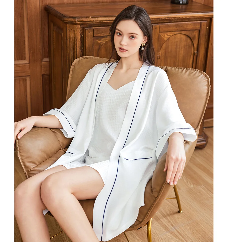 Waffel-Jacquard, 100 % Maulbee – Robe Silk Women Bewertung und Preis