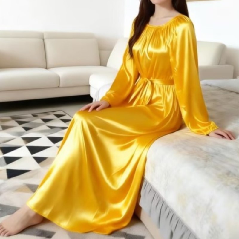 Glänzender Eisseide-Nachthemd  – Robe Silk Women Bewertung und Preis