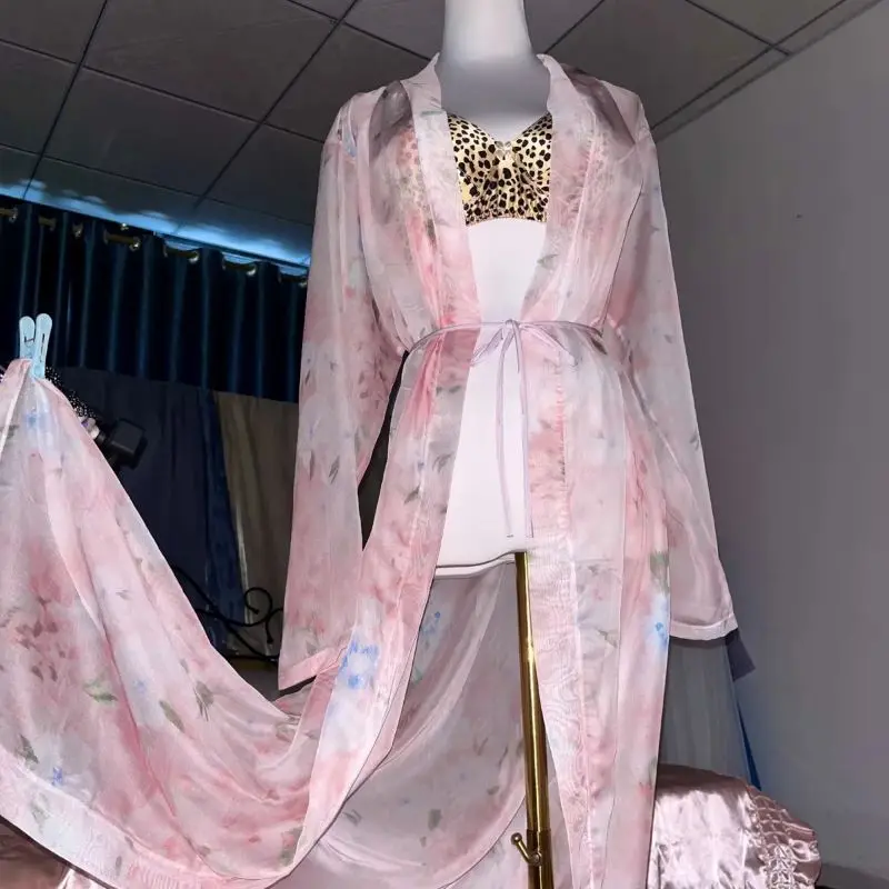 Rosa Seide bedrucktes durchsic – Robe Silk Women Bewertung und Preis